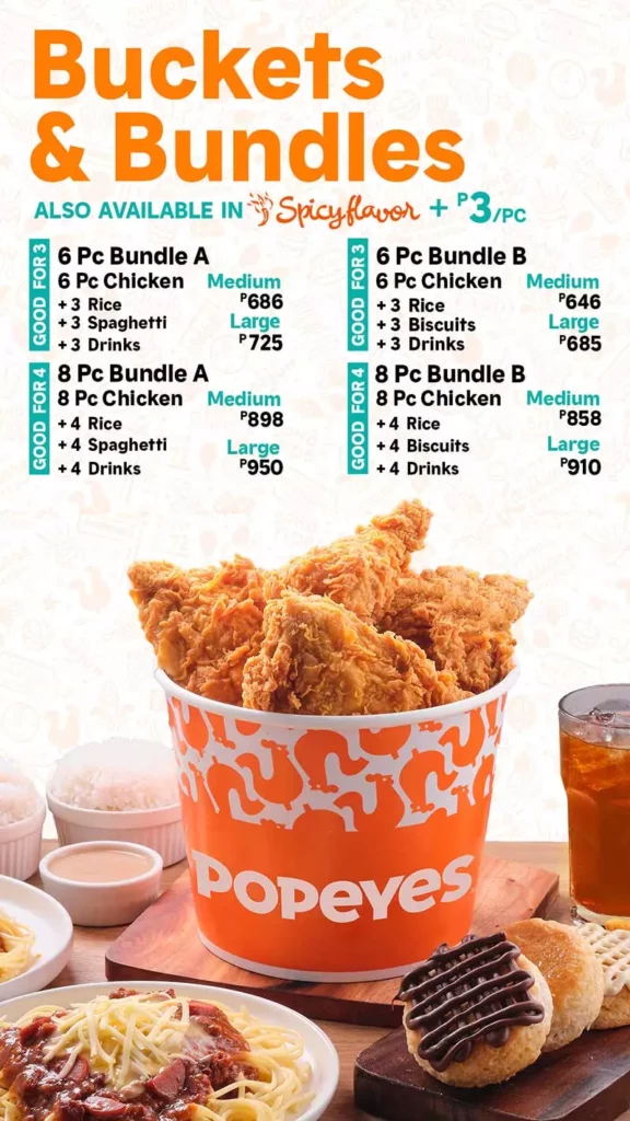 Popeyes Buckets & Bundles Menu