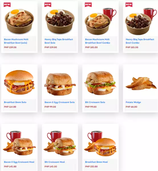 Wendy's Breakfast Menu