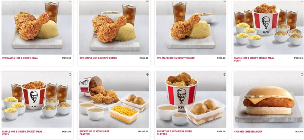 KFC Menu Whats Hot