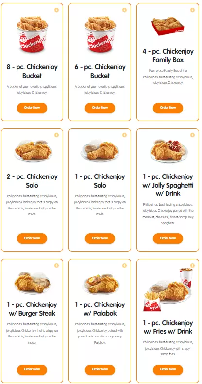 Jollibee Menu Family Meals