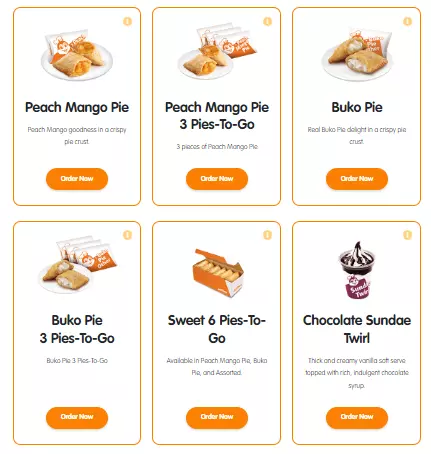 Jollibee Desserts Menu