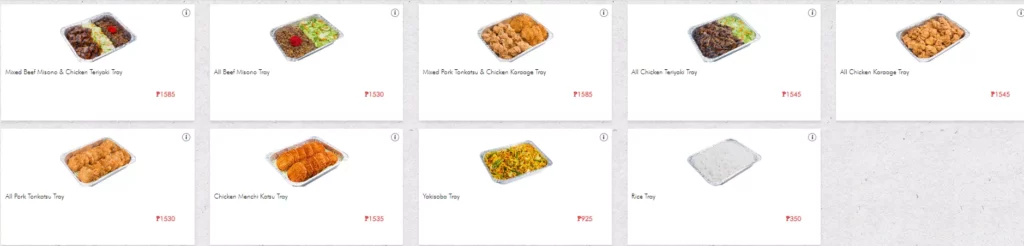 Tokyo Tokyo Menu Best Sellers Trays