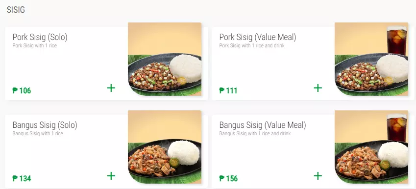 Mang Inasal Sisig Menu