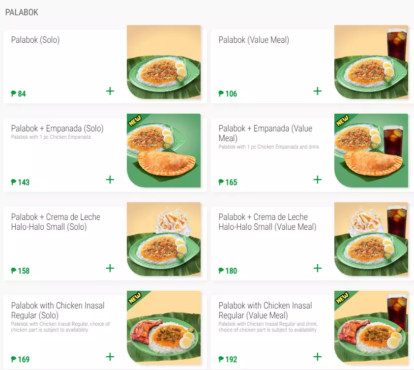 Mang Inasal palabok Menu