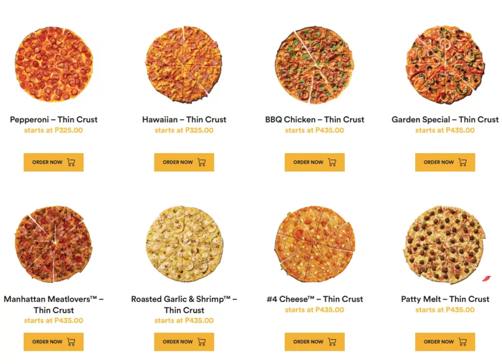 Yellow Cab Pizza Menu Thin Crust