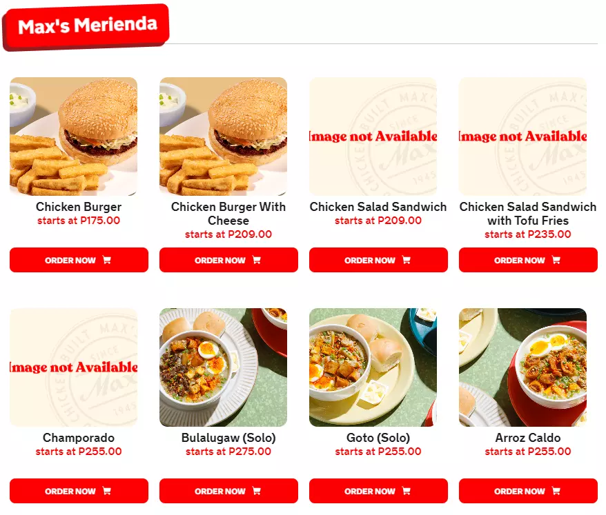 max's merienda prices