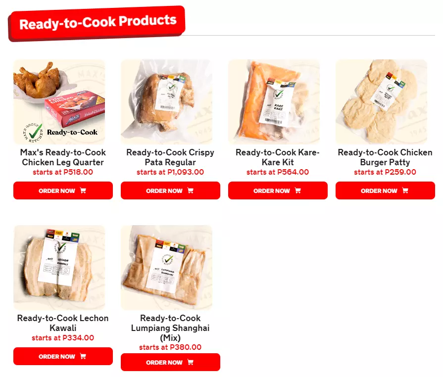 Max's ready to cook products