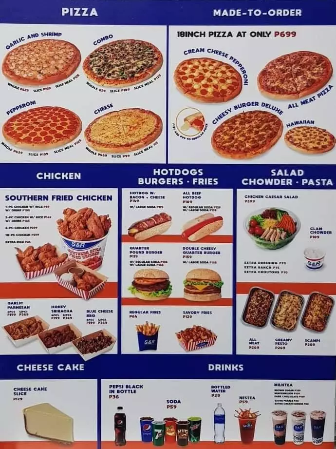 S&R Menu