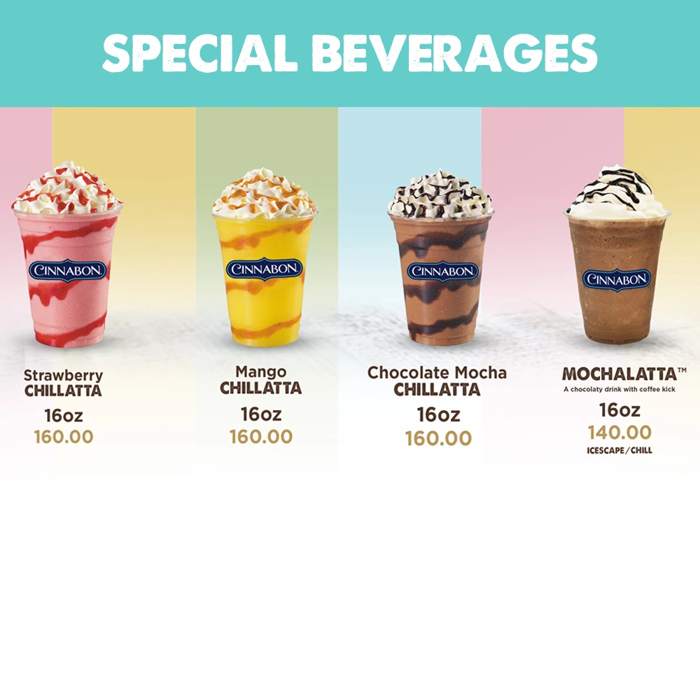 Cinnabon Special beverages prices