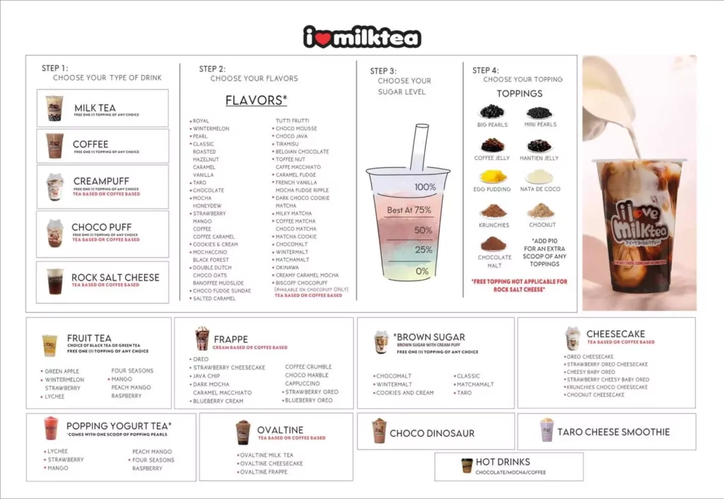 Menu I Love Milktea Ph