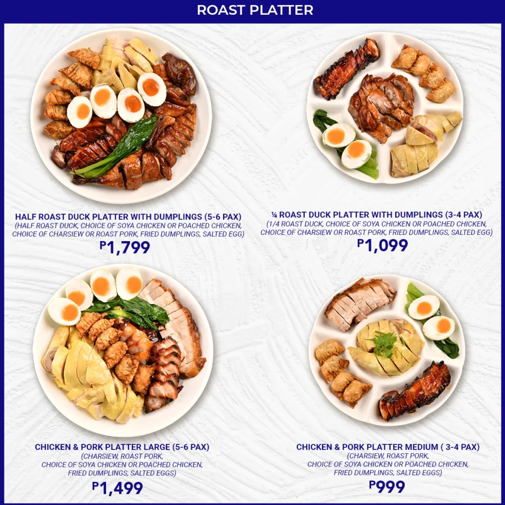 Roast Platter Menu Hawker Chan Ph