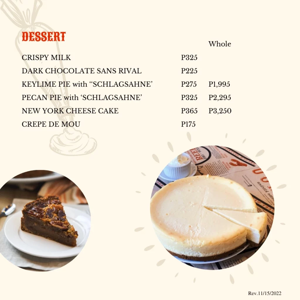 mamou dessert menu