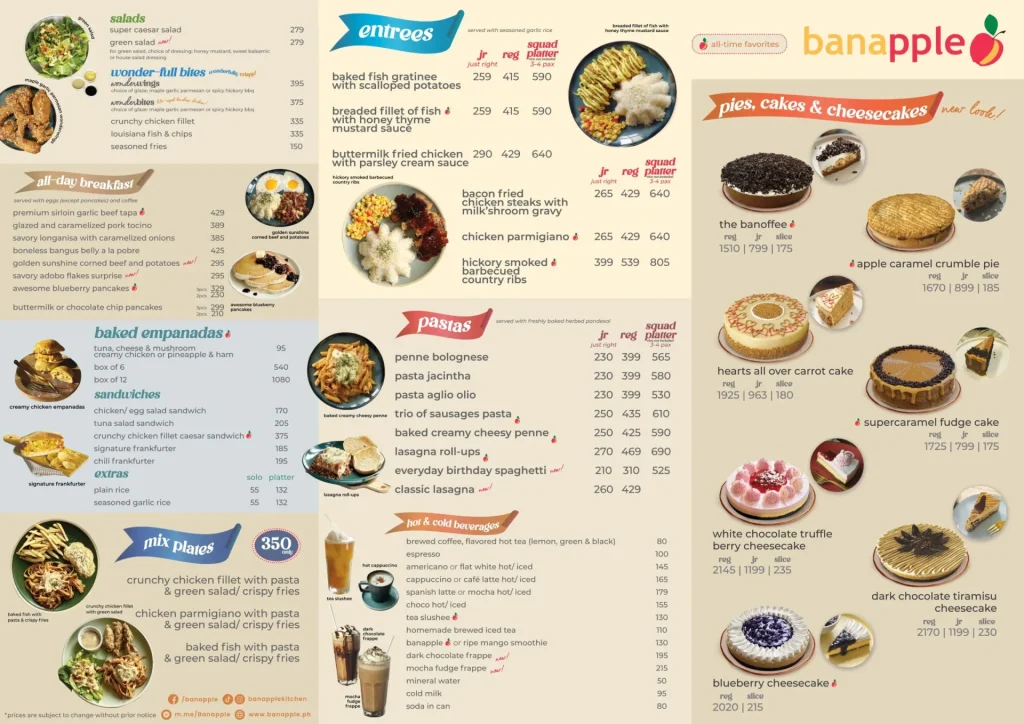 Banapple Menu