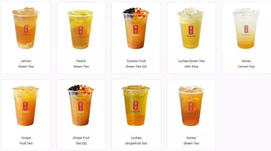 Gong Cha Fruit Tea Menu