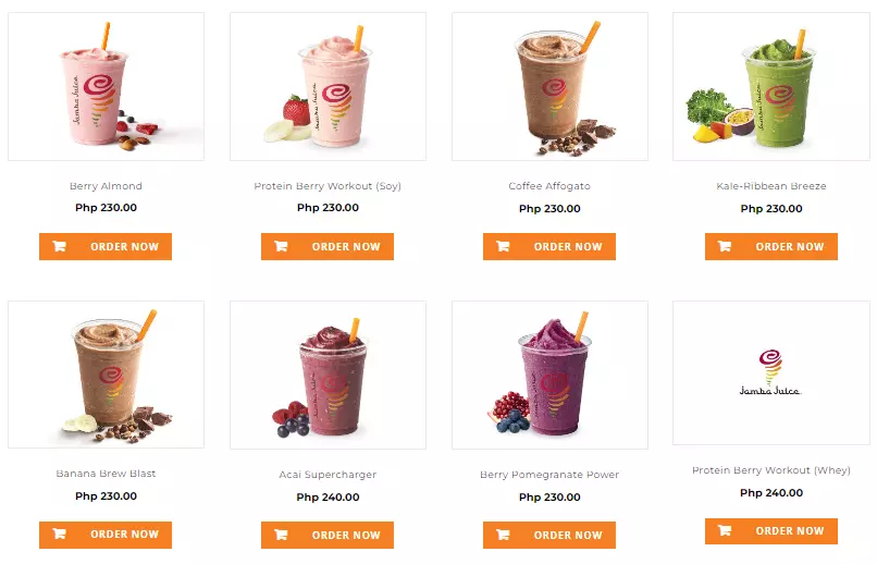 Jamba Juice Power Smoothies Menu