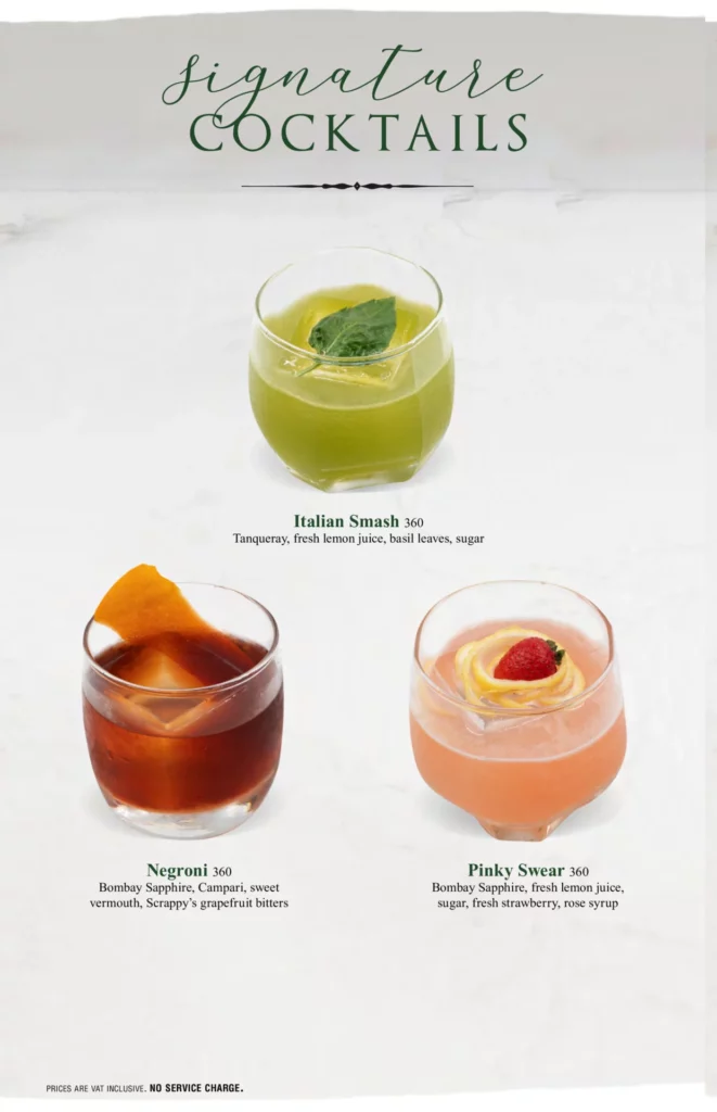 Italiannis signature cocktails