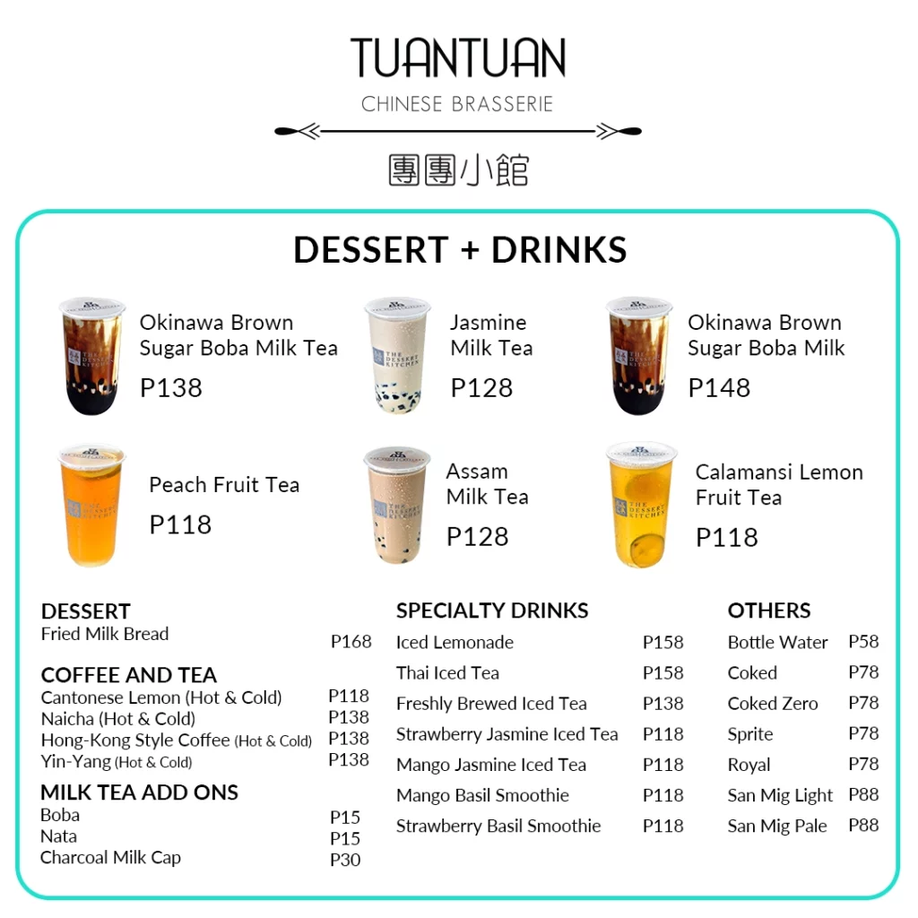 Tuan Tuan Dessert & Drinks Menu