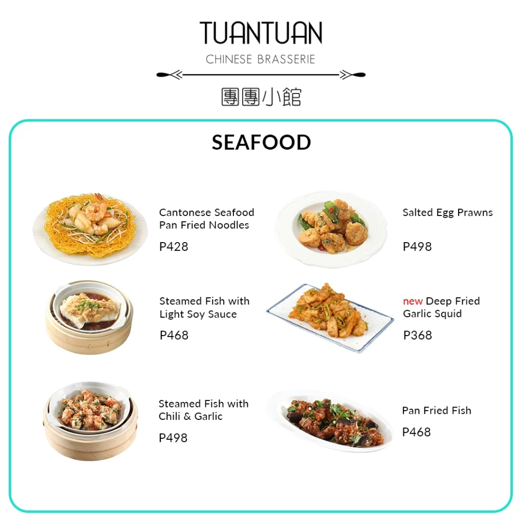 Tuan Tuan Seafood Menu