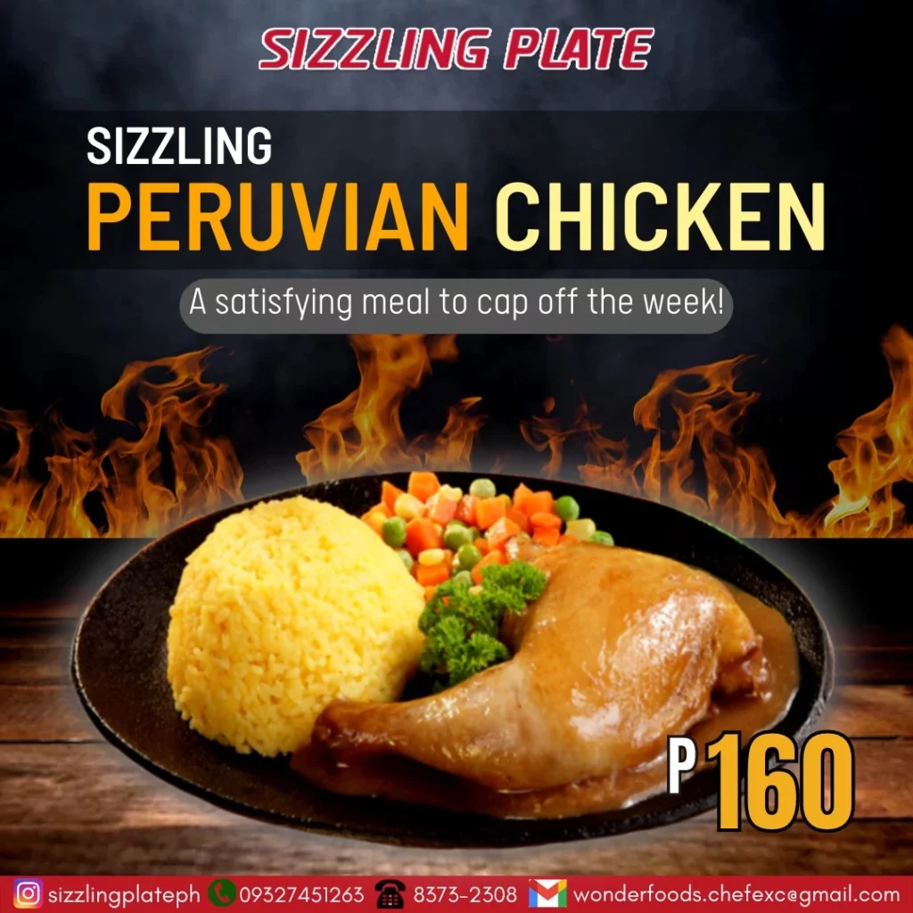 Sizzling plate menu