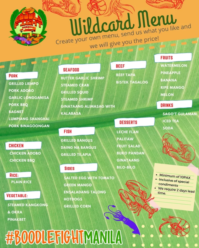 boodle fight wildcard menu