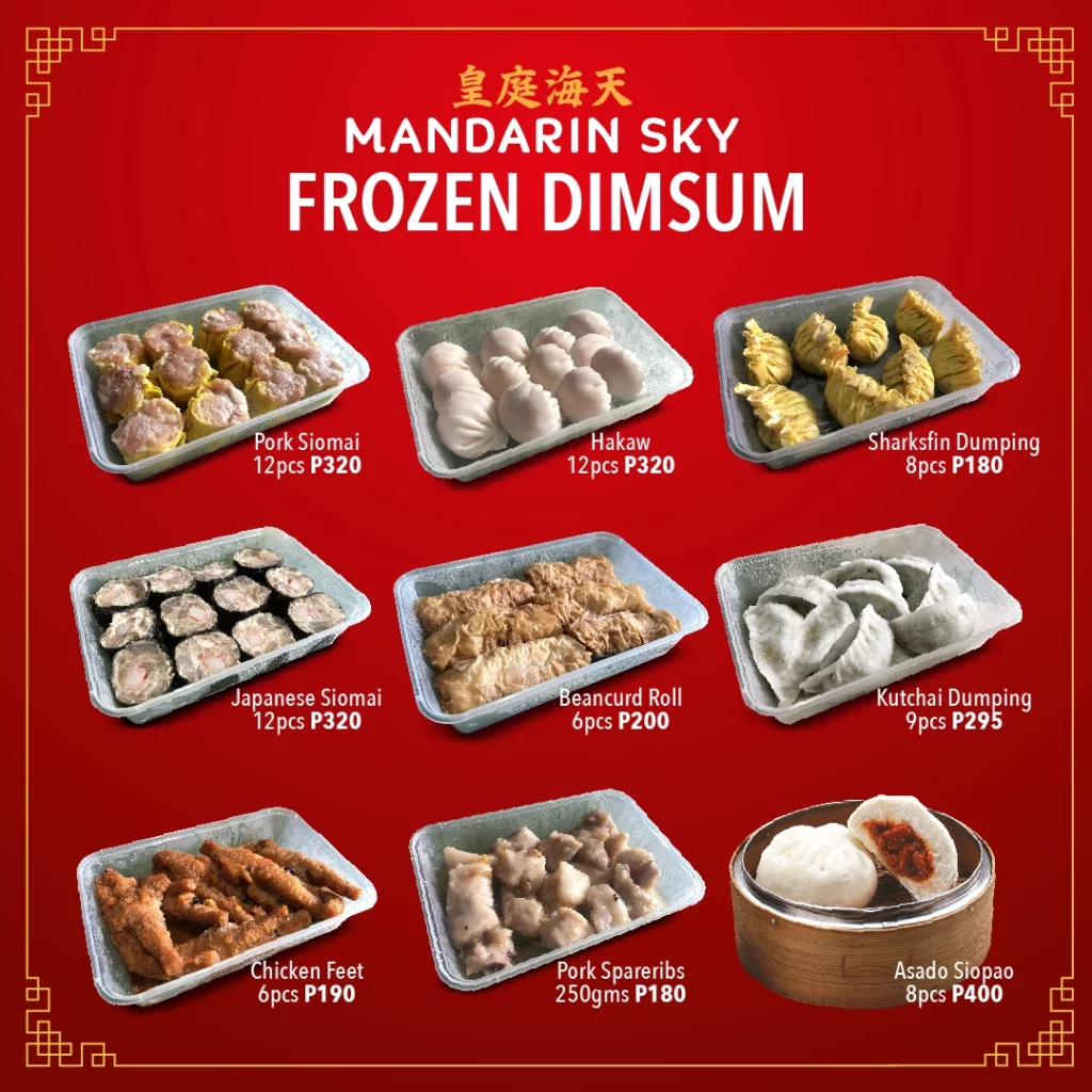 mandarin sky frozen dimsum menu