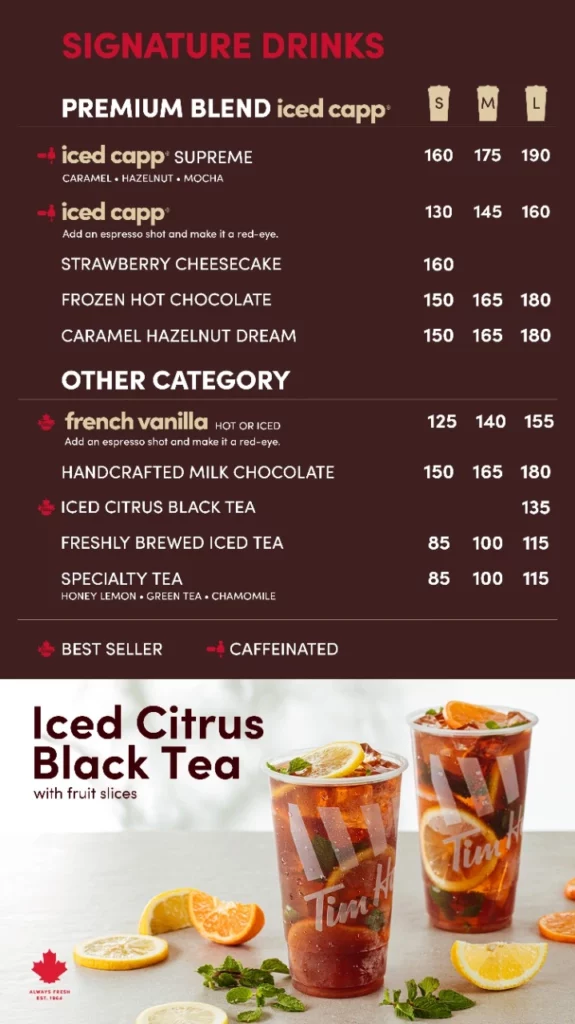 Tim Hortons Signature Drinks