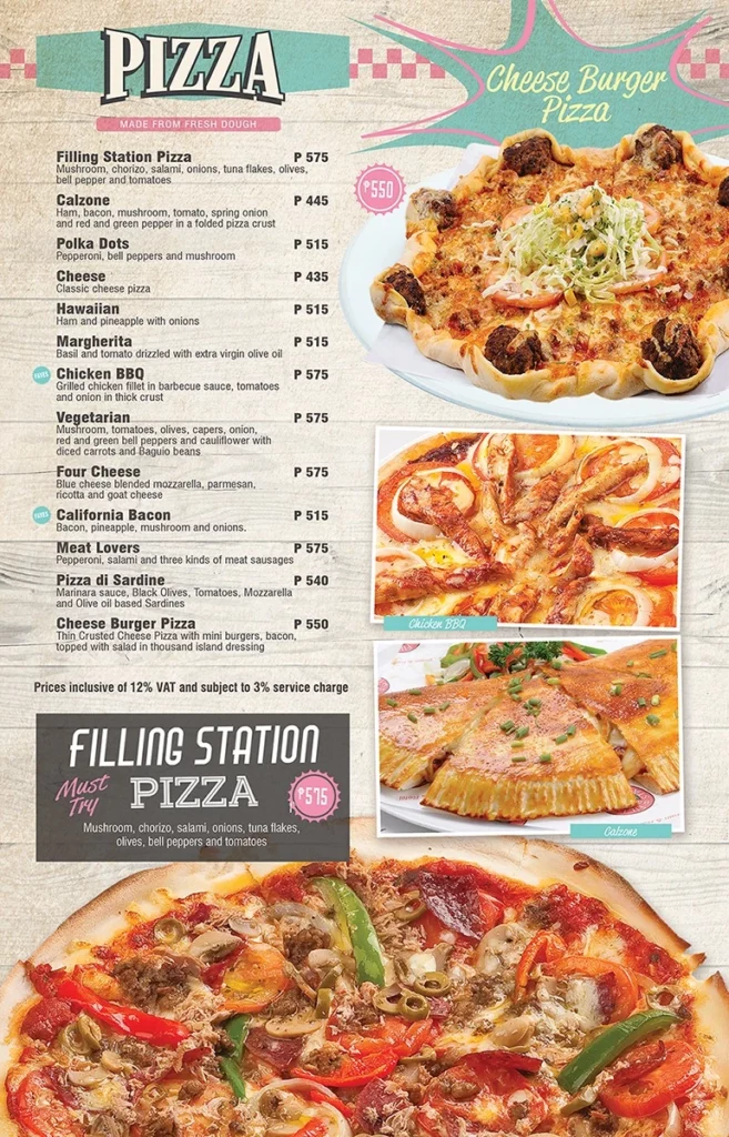 Filling Station Pizza Menu