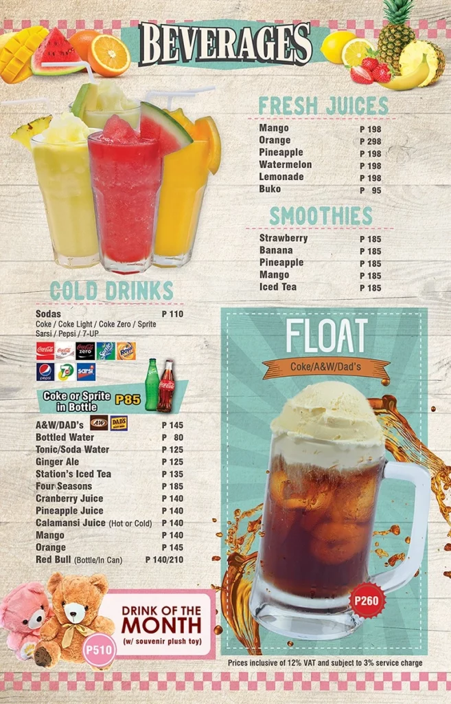 Filling Station Beverages Prices