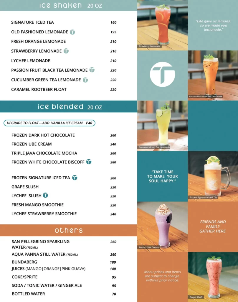 tablo shakes menu