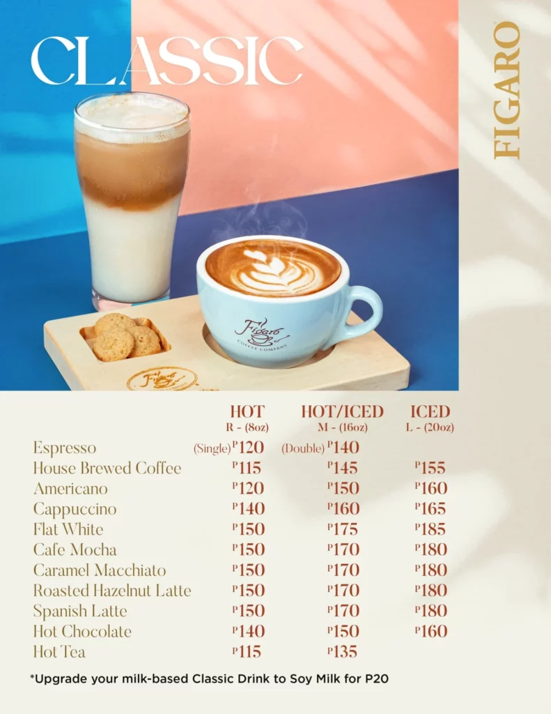 Figaro Coffee Classics Menu