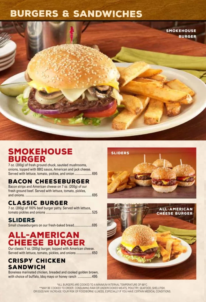 texas roadhouse burgers and sandwiches