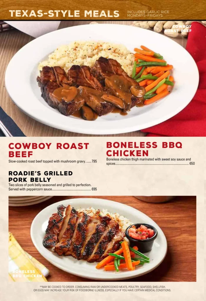 texas roadhouse texas style meals prices