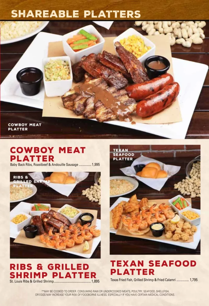 texas roadhouse shareable platters