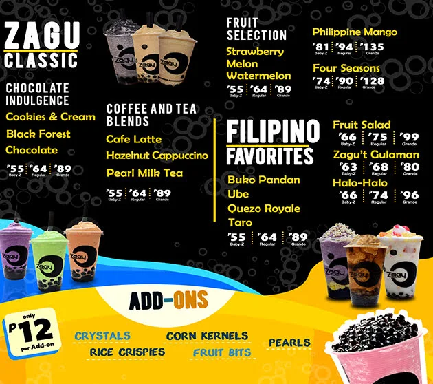 Zagu Menu