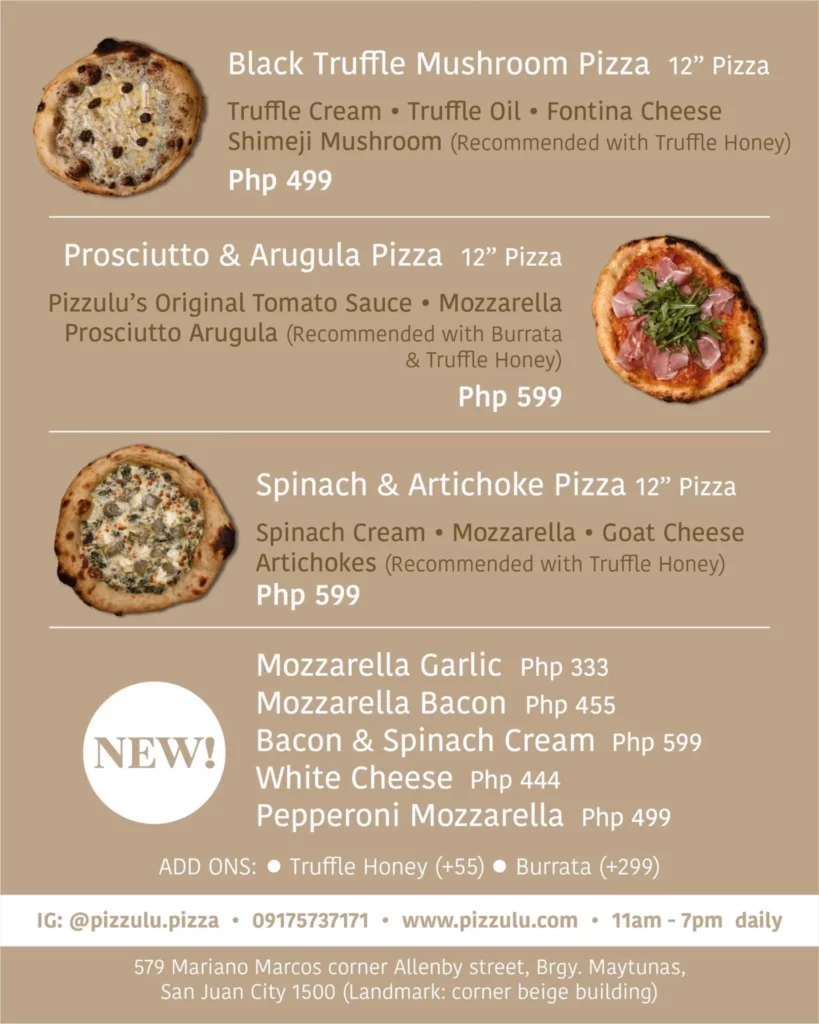 pizzulu ph menu