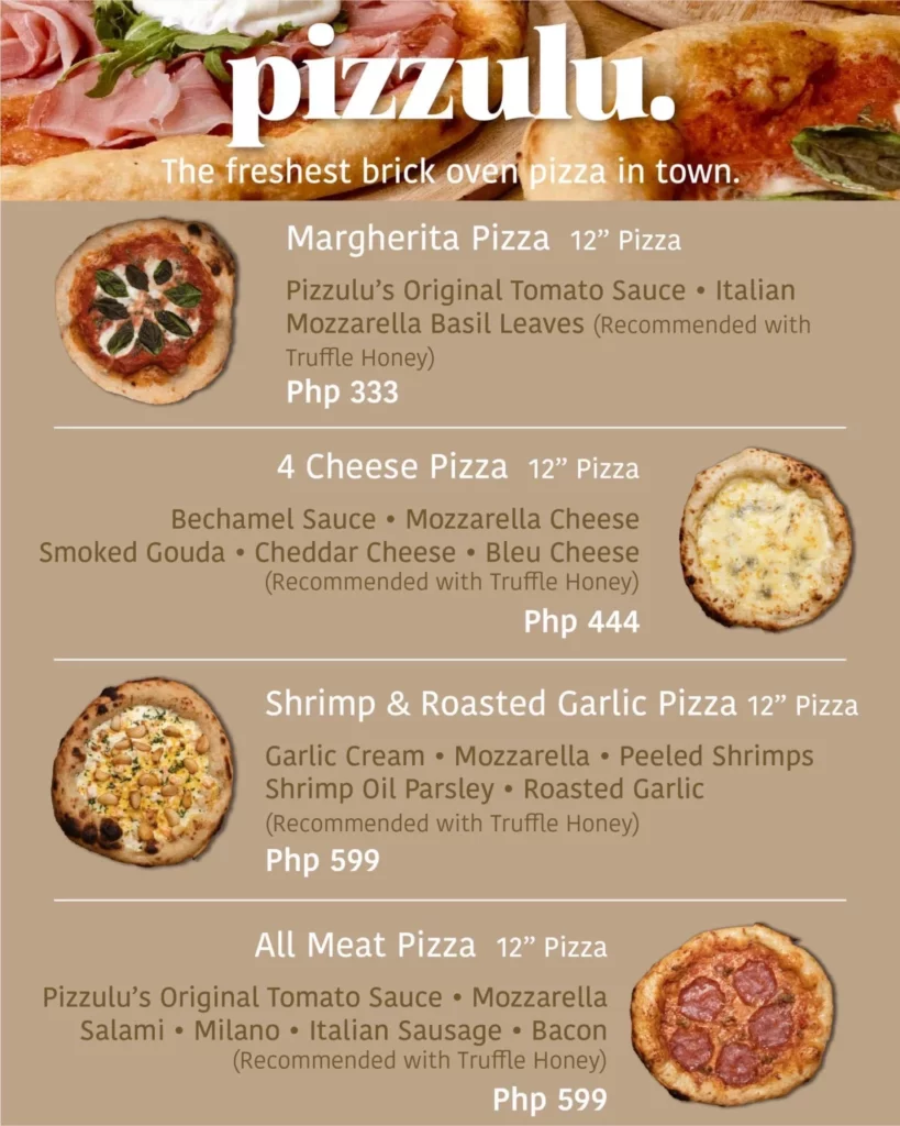 pizzulu pizza menu