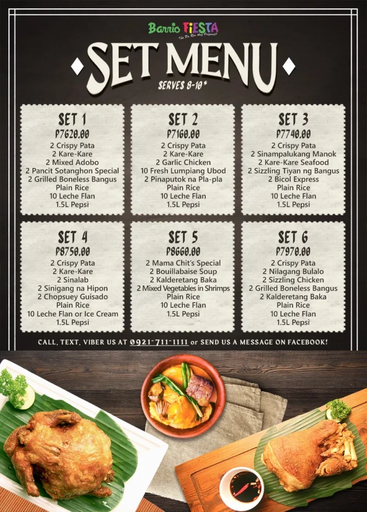 barrio fiesta set menu