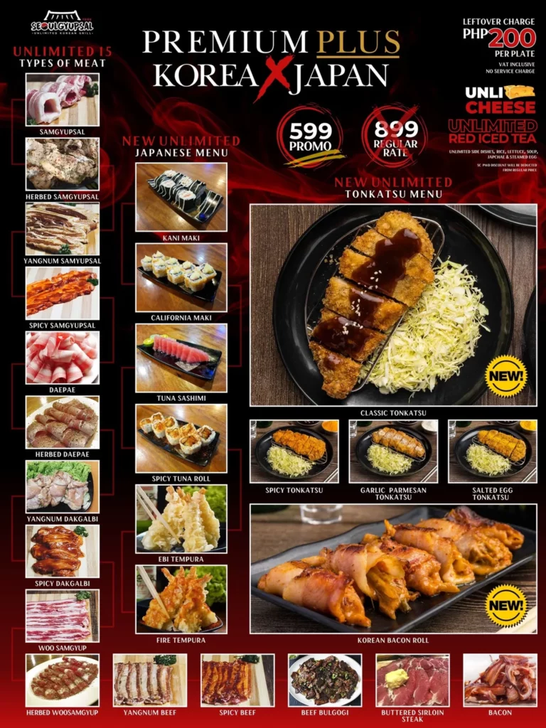 Seoulgyupsal Menu