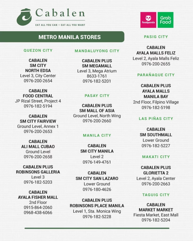 cabalen metro manila stores