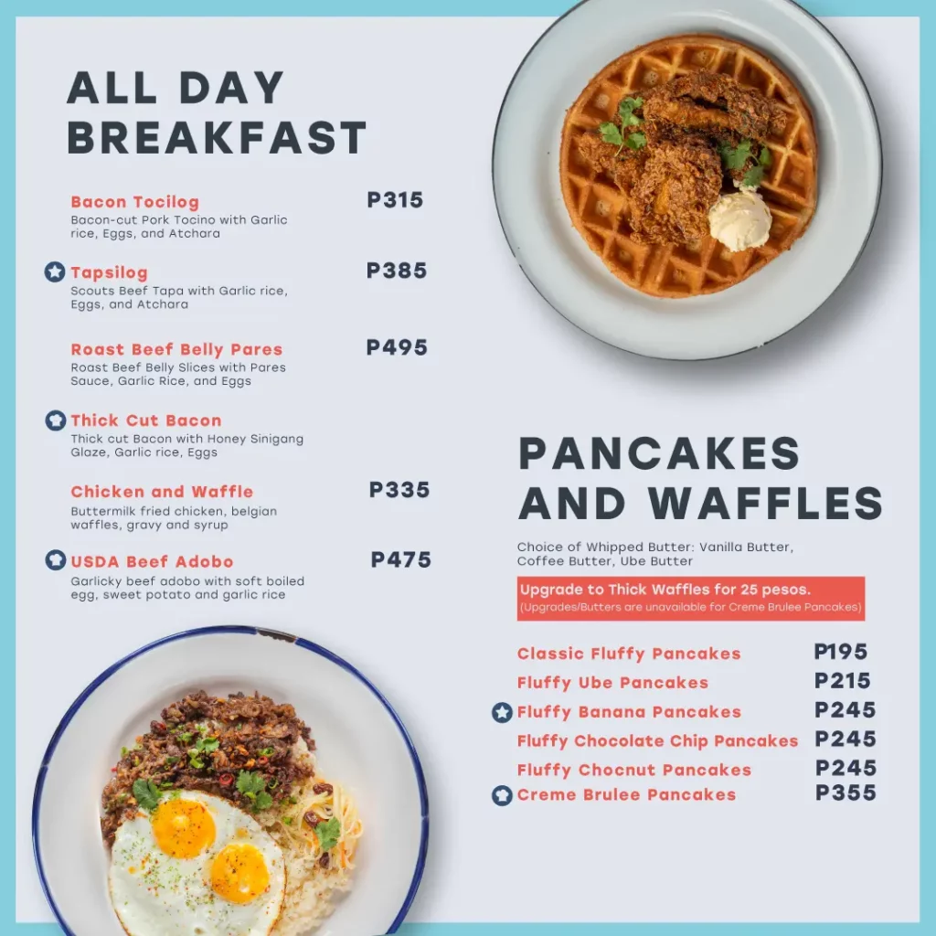 Scout's Honor All day breakfast prices