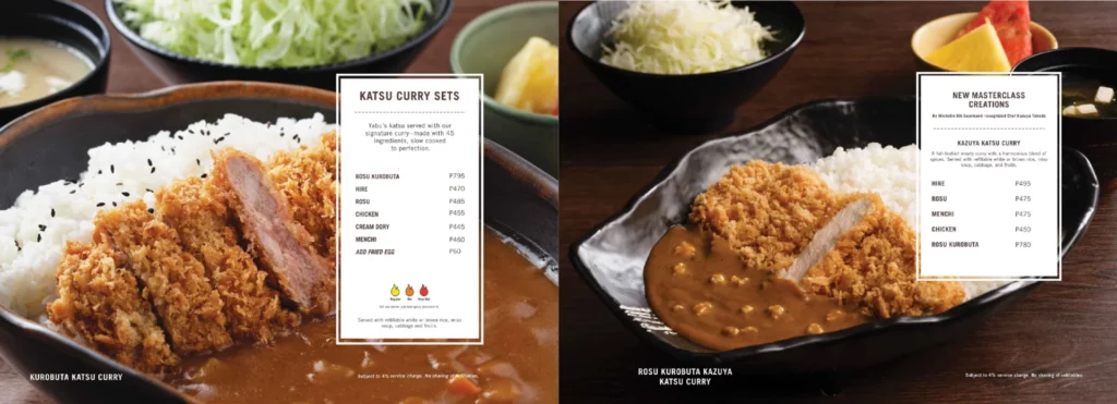 yabu katsu curry sets