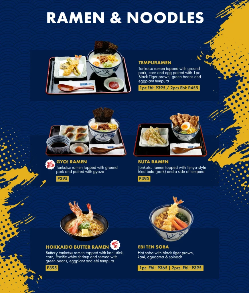 menu tenya ramen & Noodles