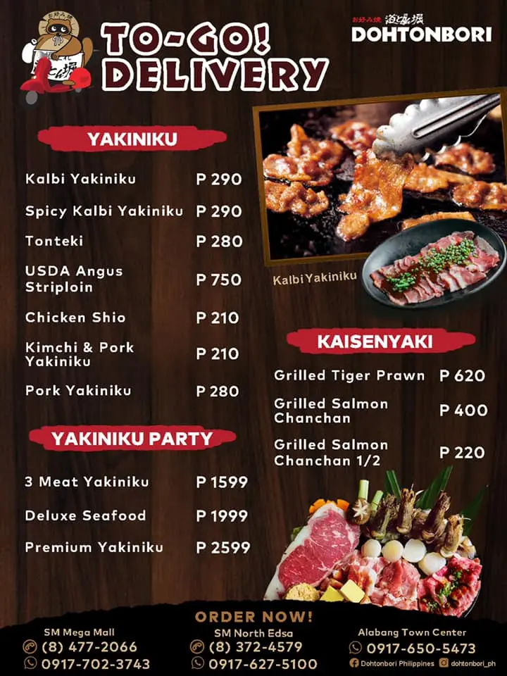 dohtonbori to-go delivery menu