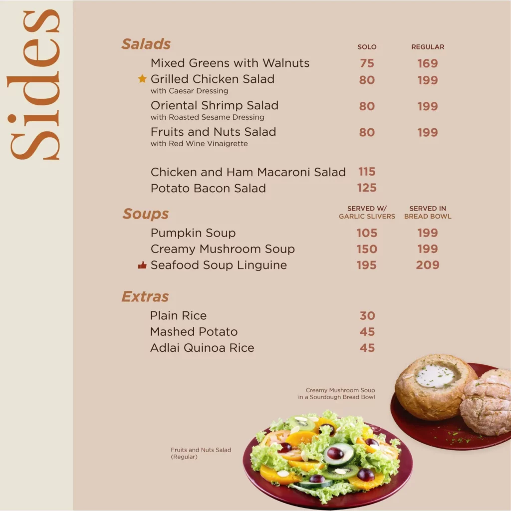 cafe france sides prices