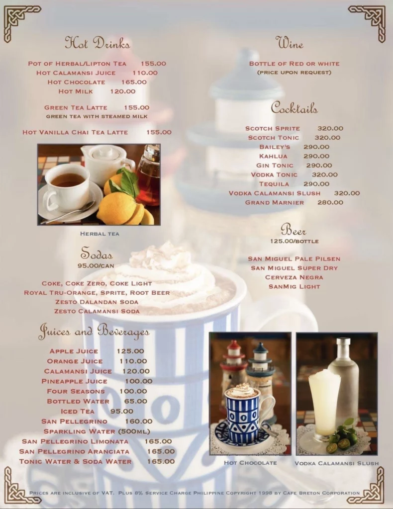 cafe breton wine menu