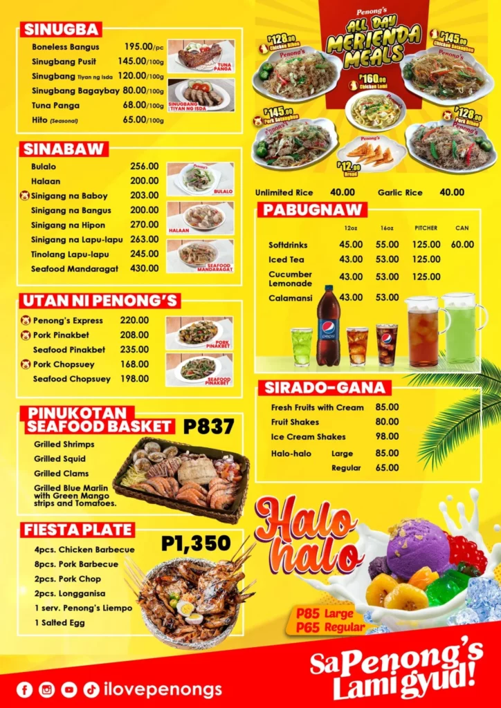 penongs menu