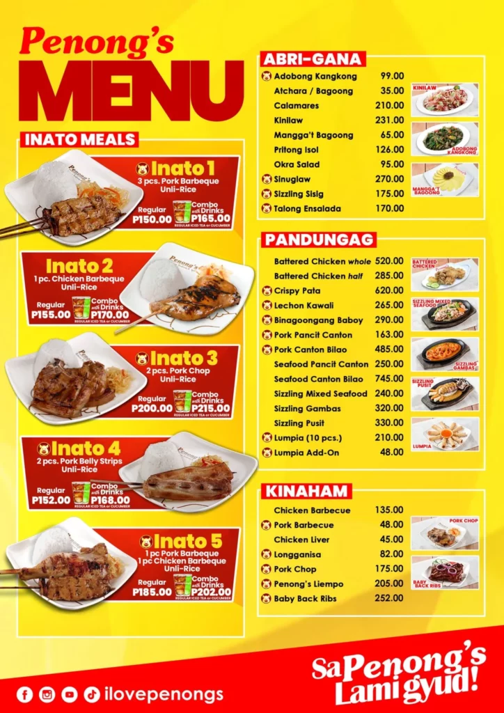 penong's menu