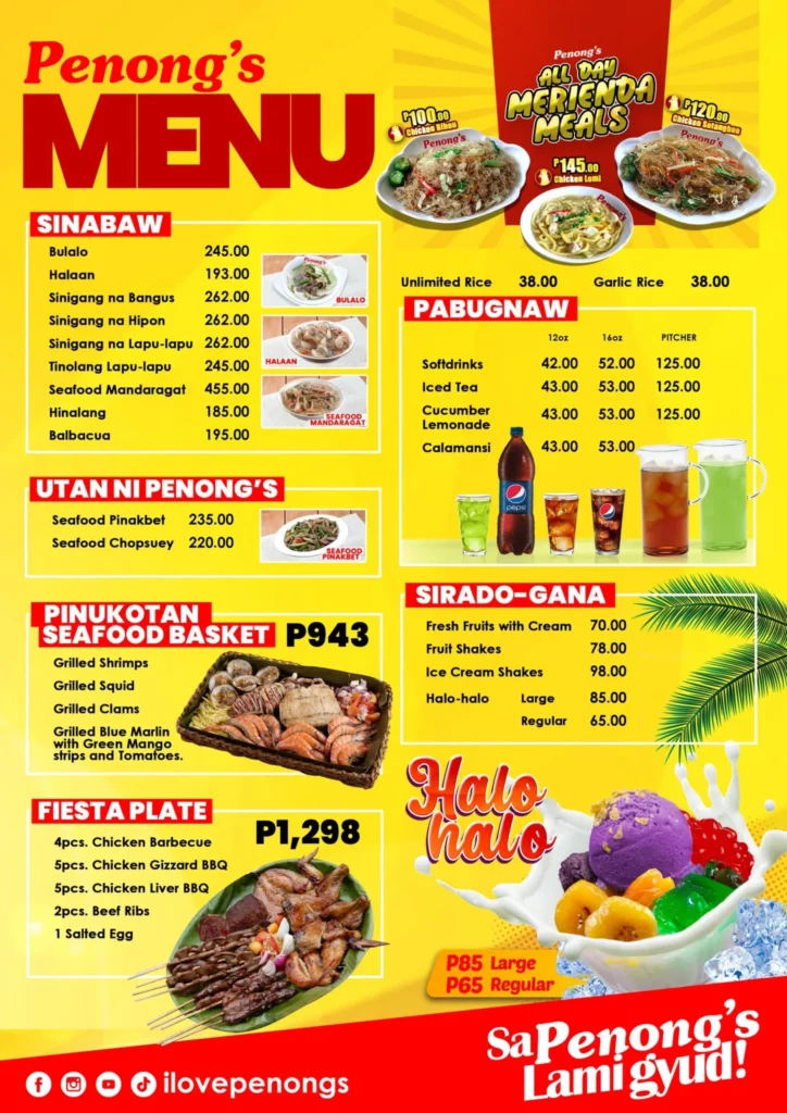 penong's no pork menu