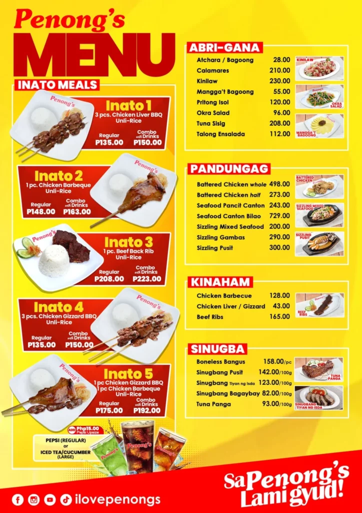 penongs no pork menu