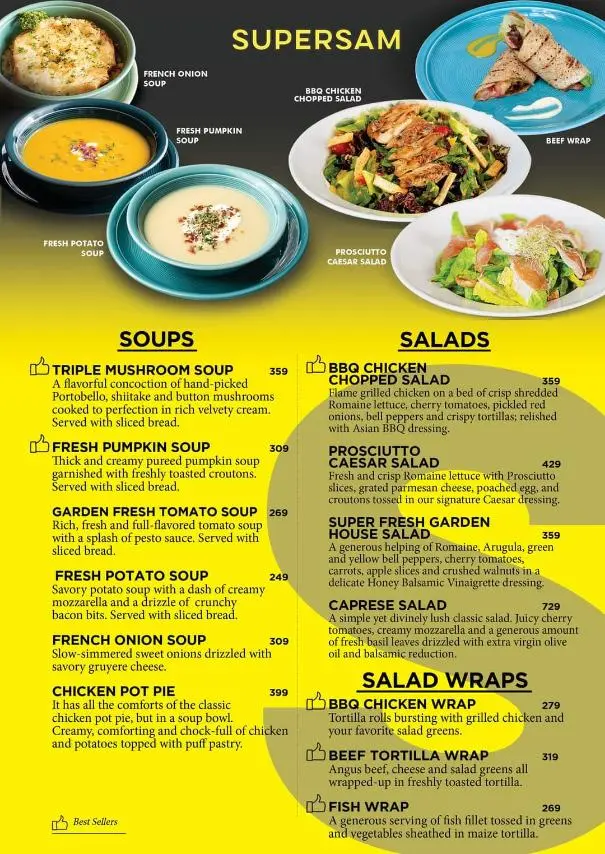 Supersam  soups and salads prices